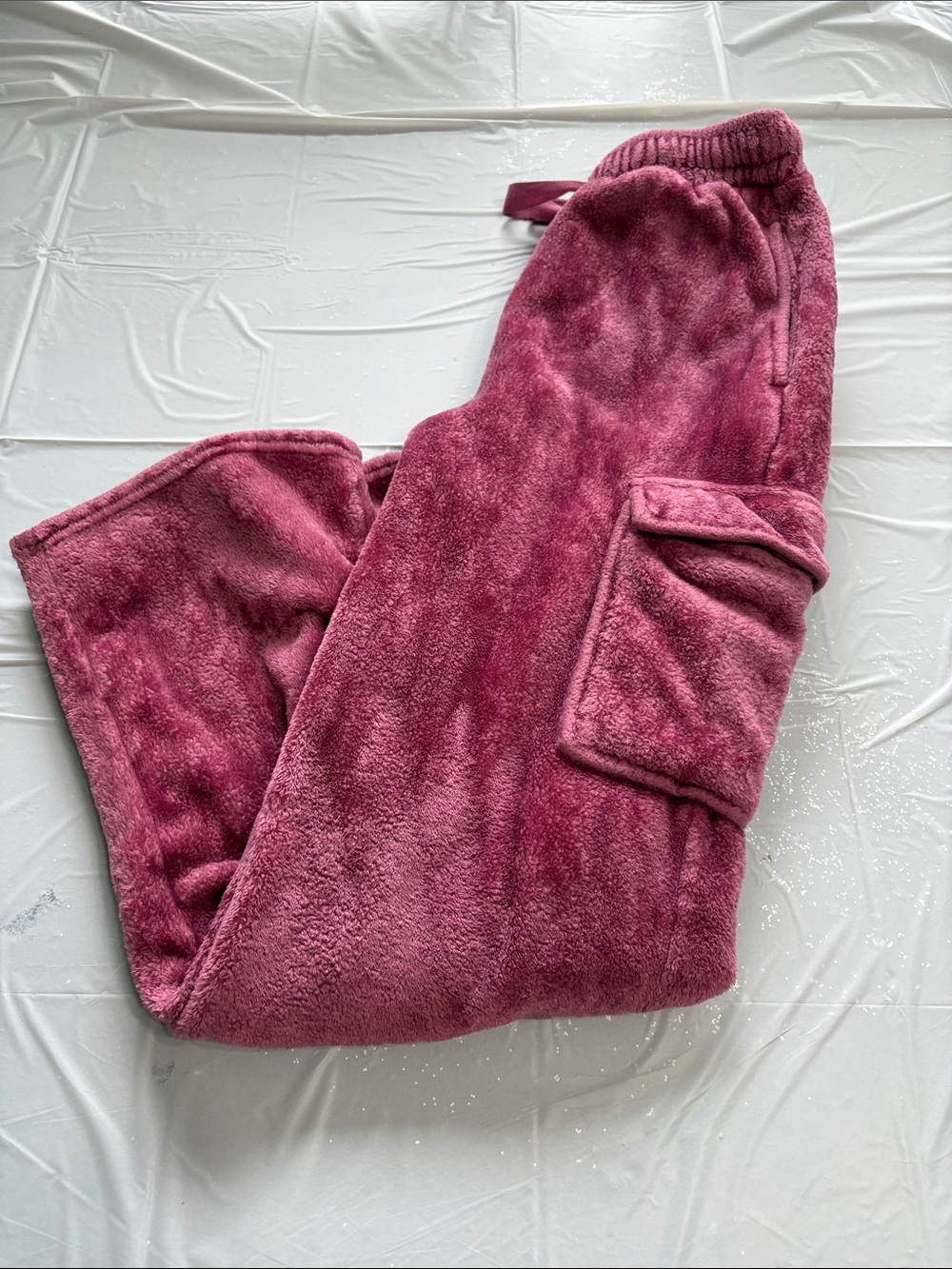 Planet Heart Plush Cargo Lounge Pants - Pink Size XS